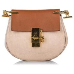 Chloé Sac à Bandoulière En Cuir Marron Chloe Drew Beige