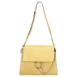 Chloé Sac à Bandoulière Faye En Daim Jaune