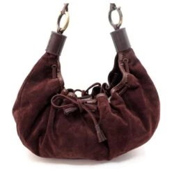 Chloé SAC A MAIN CHLOE DEMI LUNE BOURSE EN DAIM MARRON SUEDE HAND BAG PURSE