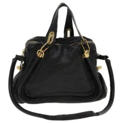 Chloé Sac à Main Chloe Paraty En Cuir 2façon Black Auth 39228 Noir