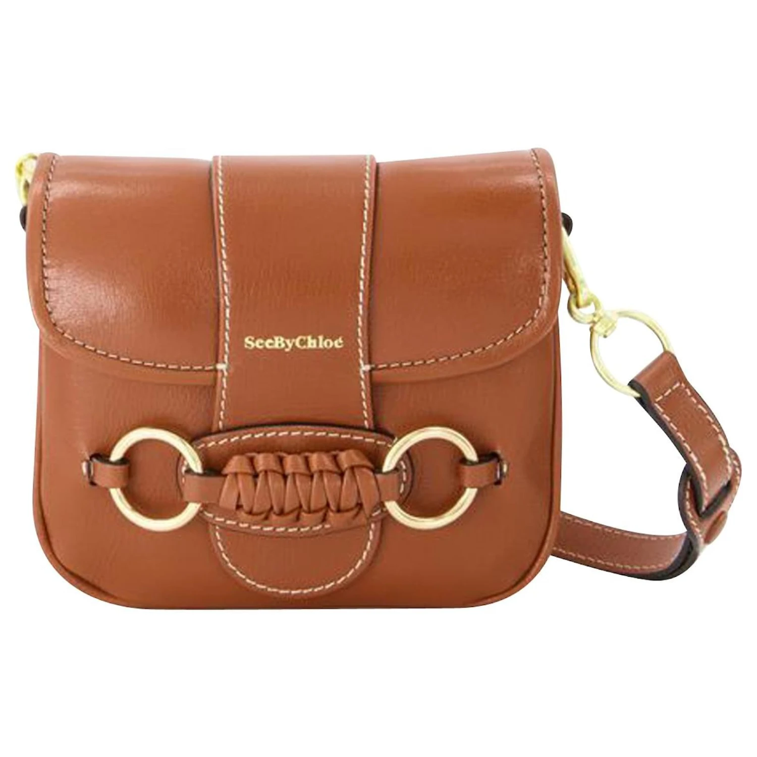 See By Chloé Sac Saddie En Cuir Caramello Marron 3 See By Chloé Sac Saddie En Cuir Caramello Marron