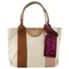 See By Chloé Petit Tote Bag Leatizia - See By Chloe - Caramel - Coton/Cuir Marron -Chloé sacs a main petit tote bag leatizia see by chloe caramel cotoncuir toile marron