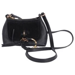 See By Chloé Mini Sac à Bandoulière Joan En Daim Noir Et Cuir De Veau Cuir